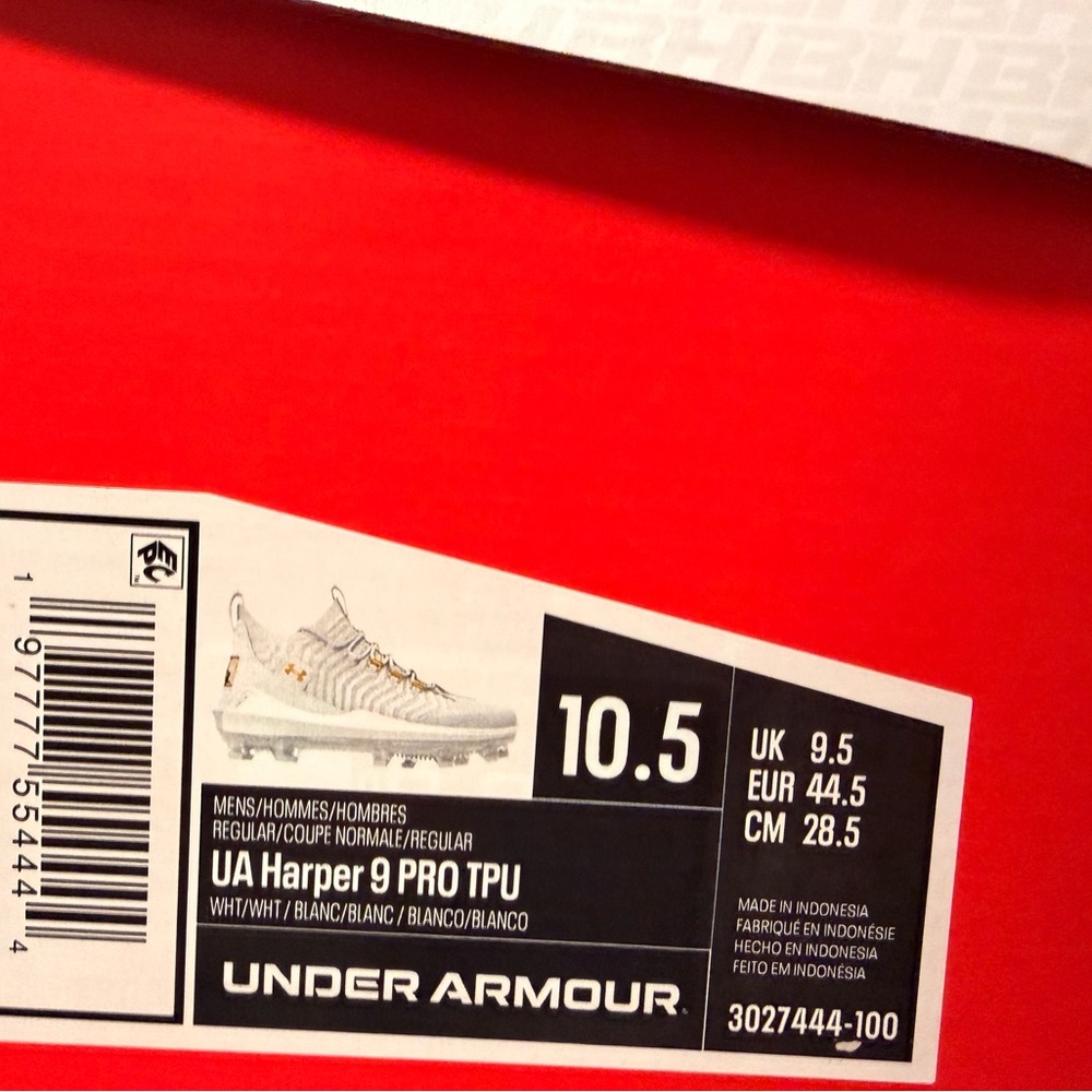Under Armour White and Gold Cleats